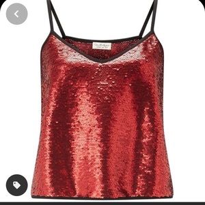 Miss Selfridge red sequin camisole